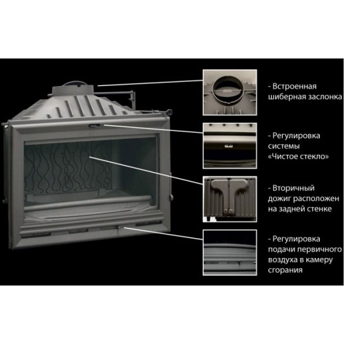 Каминная топка для дома дровяная Invicta Options 