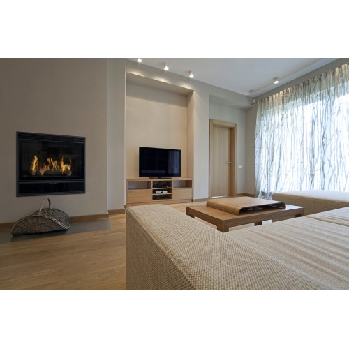 Встраиваемый газовый камин Karma ELEGANCE 67 EXCLUSIVE Slim line 15 silver metallic NG 