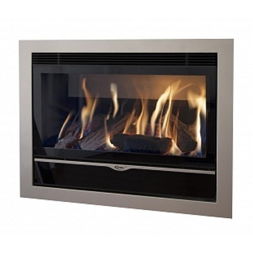 Встраиваемый газовый камин Karma ELEGANCE 77 EXCLUSIVE Huge line 60 silver metallic PB 