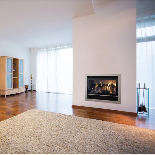 Встраиваемый газовый камин Karma ELEGANCE 77 Exclusive Huge line 60 silver 