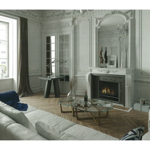 Встраиваемый газовый камин Karma ELEGANCE 77 Exclusive Medium line 30 silver 