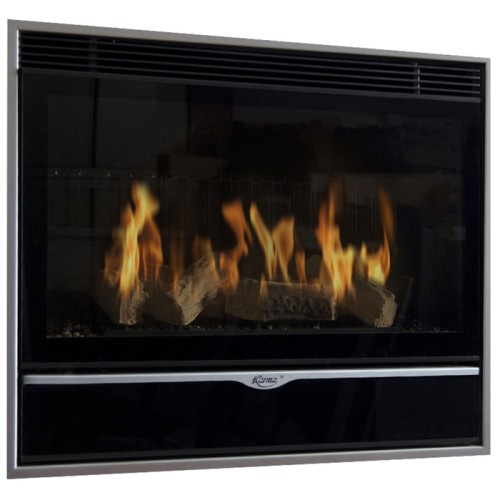 Встраиваемый газовый камин Karma ELEGANCE 77 Exclusive Slim line 15 silver 