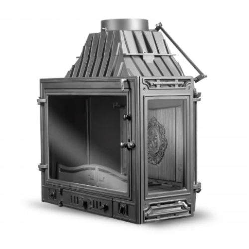 Угловая правая дровяная топка Kawmet W3PB (правое,2 стекла) 16.7 кВт 