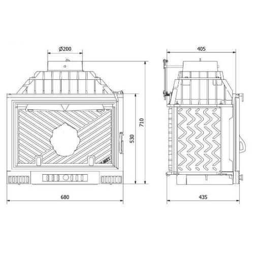 Фронтальная дровяная топка Kawmet W3 16,7 кВт 