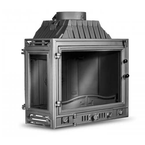 Угловая левая дровяная топка Kawmet W4L (левое,2 стекла) 14.5 кВт 