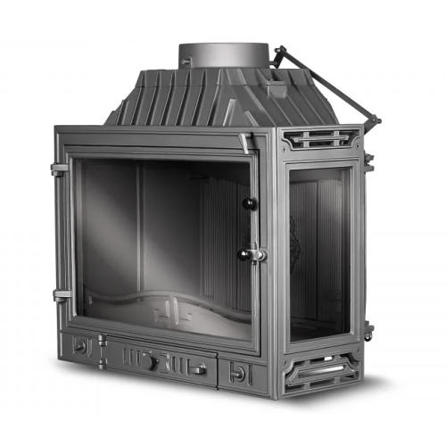 Угловая правая дровяная топка Kawmet W4P (правое,2 стекла) 14.5 кВт 