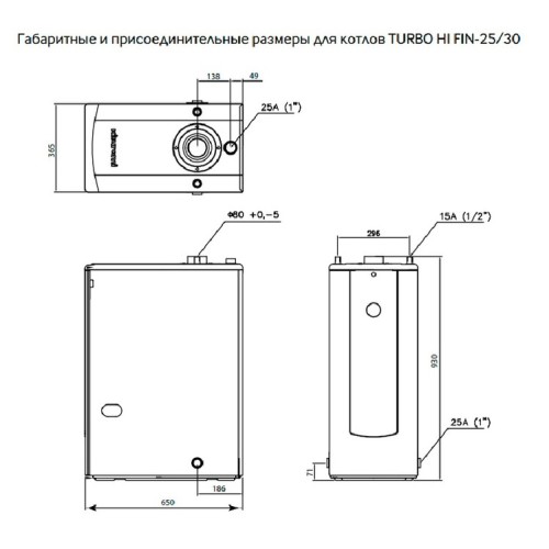 Дизельный котел 30 кВт Kiturami TURBO HI FIN -25R (29.1 кВт) 
