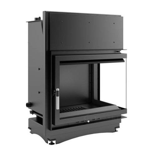 Угловая правая дровяная топка Kratki Amelia/PW/BP/24/BS/W/DECO (угловое стекло справа) 