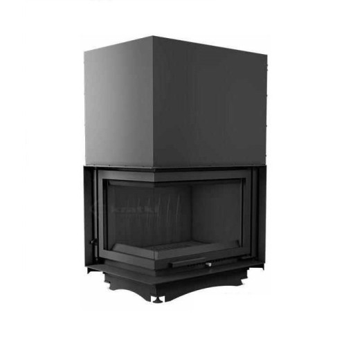 Угловая левая дровяная топка Kratki Amelia L/BS/G(угловое стекло слева, гильотина) 