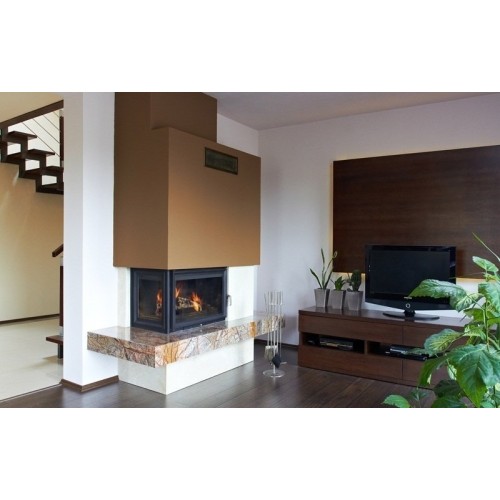 Угловая левая дровяная топка Kratki Amelia L(стекло слева) 