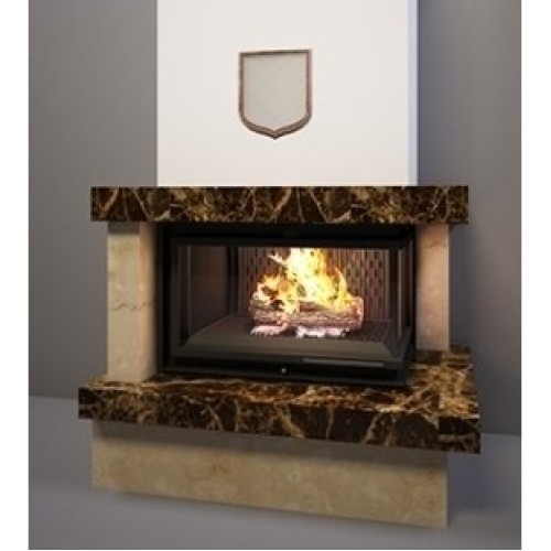 Угловая правая дровяная топка Kratki Amelia P/BS/G(угловое стекло справа,гильотина) 