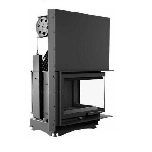 Угловая правая дровяная топка Kratki Amelia P/BS/G(угловое стекло справа,гильотина) 