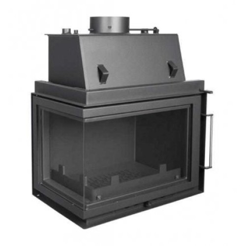 Угловая левая дровяная топка Kratki Amelia PW/BL/24/BS/W(угловое стекло слева) 