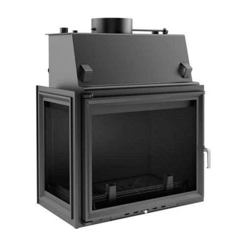 Угловая левая дровяная топка Kratki Amelia/PW/BL/24/W(стекло слева) 