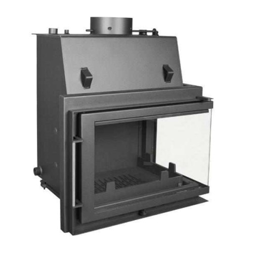 Угловая правая дровяная топка Kratki Amelia PW/BP/24/BS/W(угловое стекло справа) 