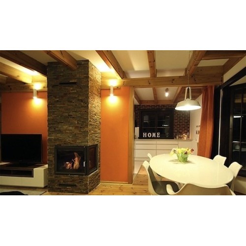 Угловая правая дровяная топка Kratki Amelia/PW/BP/24/W(стекло справа) 