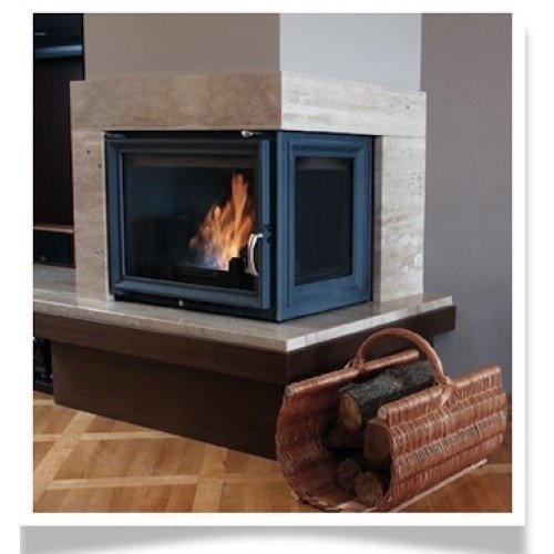 Угловая правая дровяная топка Kratki Amelia P(стекло справа) 