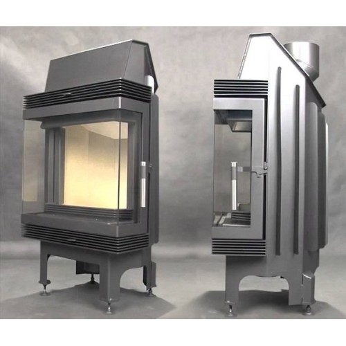 Фронтальная дровяная топка Kratki Blanka LP/BS(угловое стекло слева-справа) 