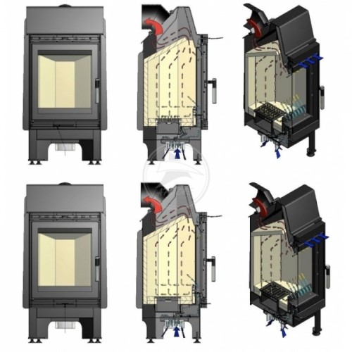 Каминная топка для дома дровяная Kratki Blanka (керамич. футеровка) 