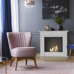 Напольный биокамин Kratki DECEMBER белый, TUV (ЛЕГО)