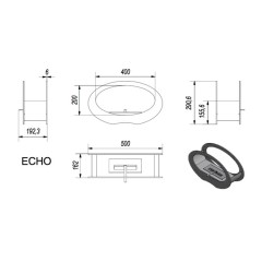 Биокамин Kratki ECHO белый, черный, гранит