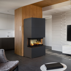 Готовый дровяной каминокомплект Kratki Home Easy Box черный с топкой NBC