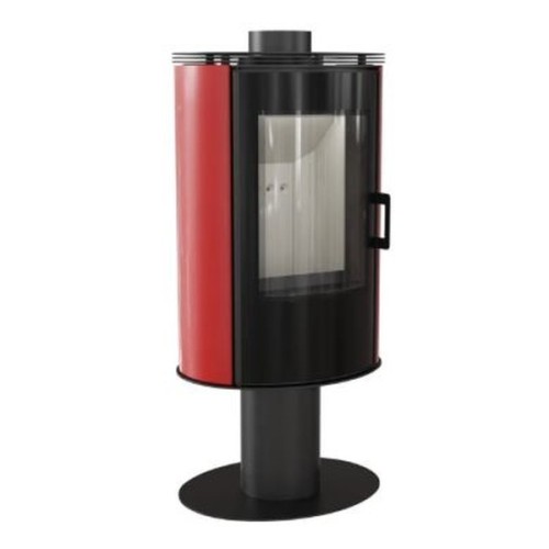 Дровяная печь Kratki KOZA/AB/S/N/DR(кафель белый,чёрный,красный) 