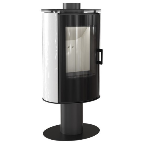 Дровяная печь Kratki KOZA/AB/S/N/O/DR/GLASS сталь поворотная(кафель белый,чёрный,красный) 