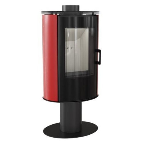 Дровяная печь Kratki KOZA/AB/S/N/O/DR/GLASS сталь поворотная(кафель белый,чёрный,красный) 