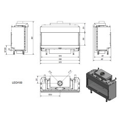 Встраиваемый газовый камин Kratki LEO/100/G31/37MBAR(баллонный газ)