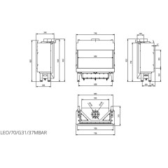 Встраиваемый газовый камин Kratki LEO/70/G31/37MBAR (баллонный газ)