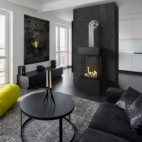 Панорамный газовый камин Kratki LEO/HOME/BOX/LP/45/68/G20/C (магистральный газ) 