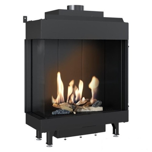 Панорамный газовый камин Kratki LEO/L/76/62/G31/37MBAR (баллонный газ) 