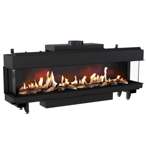 Панорамный газовый камин Kratki LEO/LP/200/G20 (магистральный газ) 