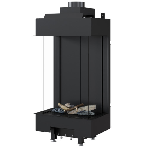 Панорамный газовый камин Kratki LEO/LP/45/68/G20 (магистральный газ) 