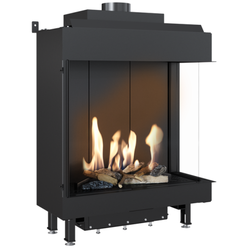 Панорамный газовый камин Kratki LEO/P/76/62/G31/37MBAR (баллонный газ) 