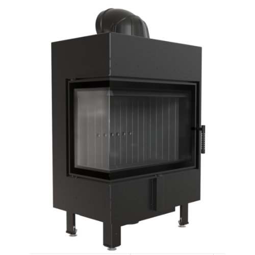 Угловая левая дровяная топка Kratki LUCY/12/L/BS черная футеровка 