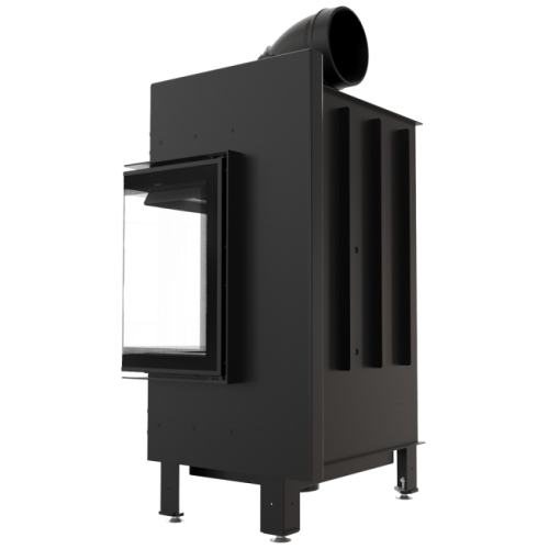 Угловая правая дровяная топка Kratki LUCY/12/P/BS черная футеровка 