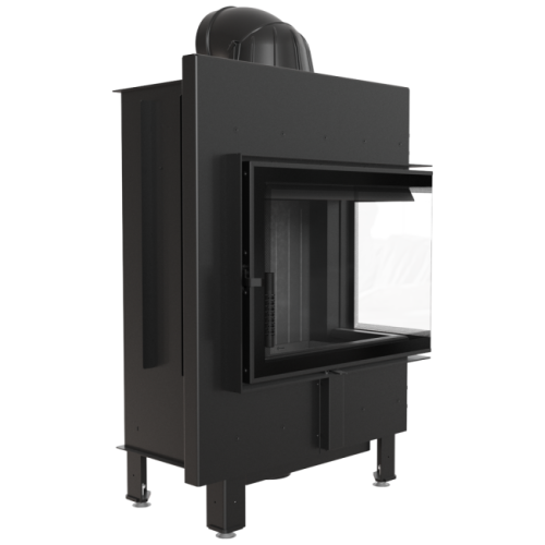 Угловая правая дровяная топка Kratki LUCY/12/P/BS черная футеровка 