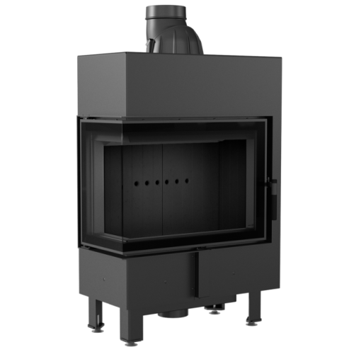 Угловая левая дровяная топка Kratki LUCY/12/SLIM/L/BS черная футеровка 