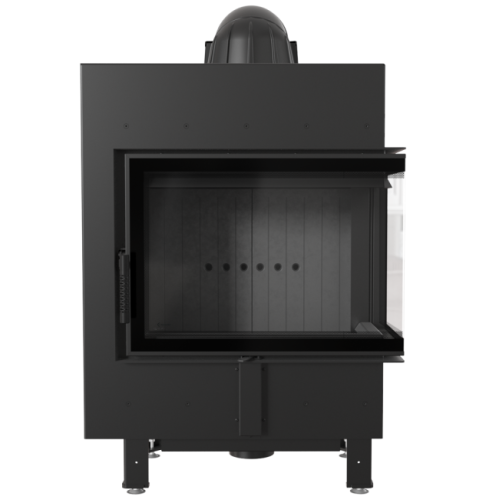 Угловая правая дровяная топка Kratki LUCY/12/SLIM/P/BS черная футеровка 