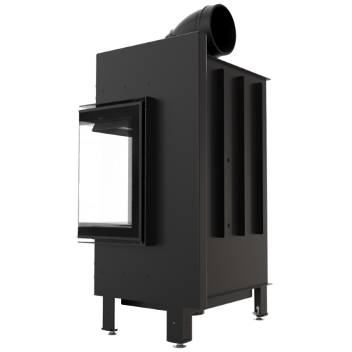 Угловая правая дровяная топка Kratki LUCY/12/SLIM/P/BS черная футеровка 