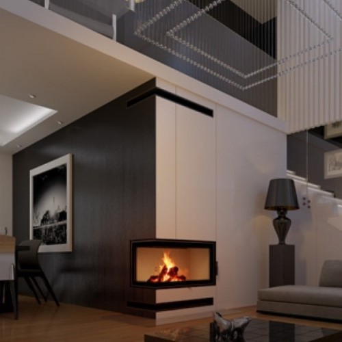 Угловая левая дровяная топка Kratki MBA/L/BS 