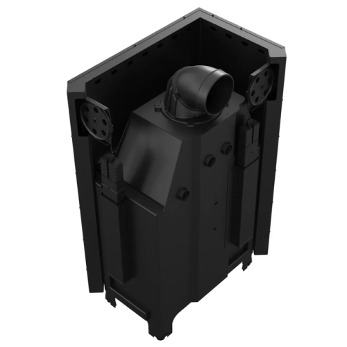 Угловая левая дровяная топка Kratki MBA/L/BS/G черная футеровка 