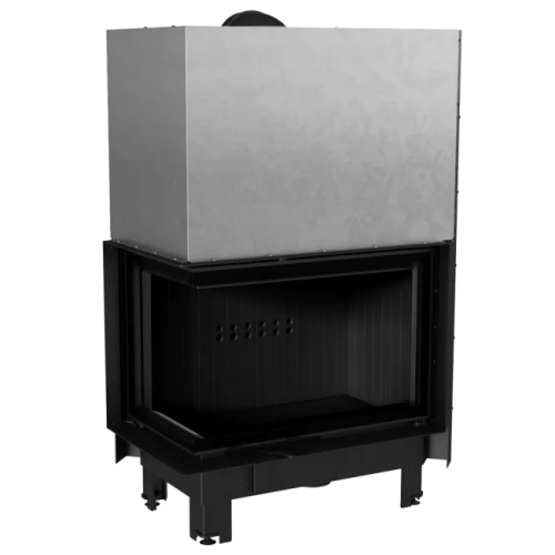 Угловая левая дровяная топка Kratki MBA/L/BS/G черная футеровка 