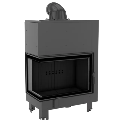 Угловая левая дровяная топка Kratki MBA/L/BS черная футеровка 