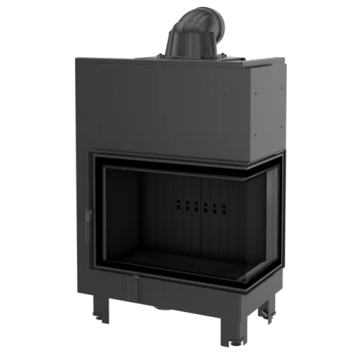 Угловая правая дровяная топка Kratki MBA/P/BS черная футеровка 