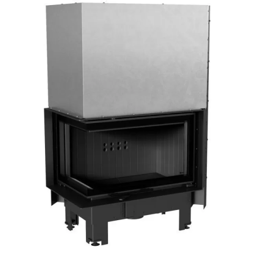 Угловая левая дровяная топка Kratki MBM/L/BS/G черная футеровка 