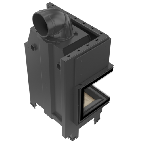 Угловая левая дровяная топка Kratki MBM/L/BS черная футеровка 