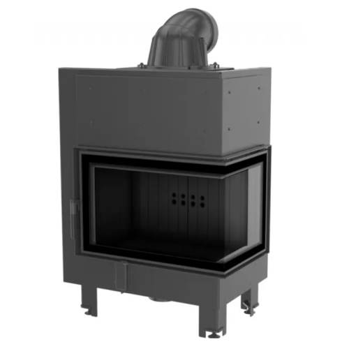 Угловая правая дровяная топка Kratki MBM/P/BS черная футеровка 